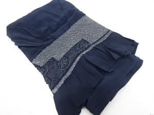 絞り　水輪に花模様　男物兵児帯